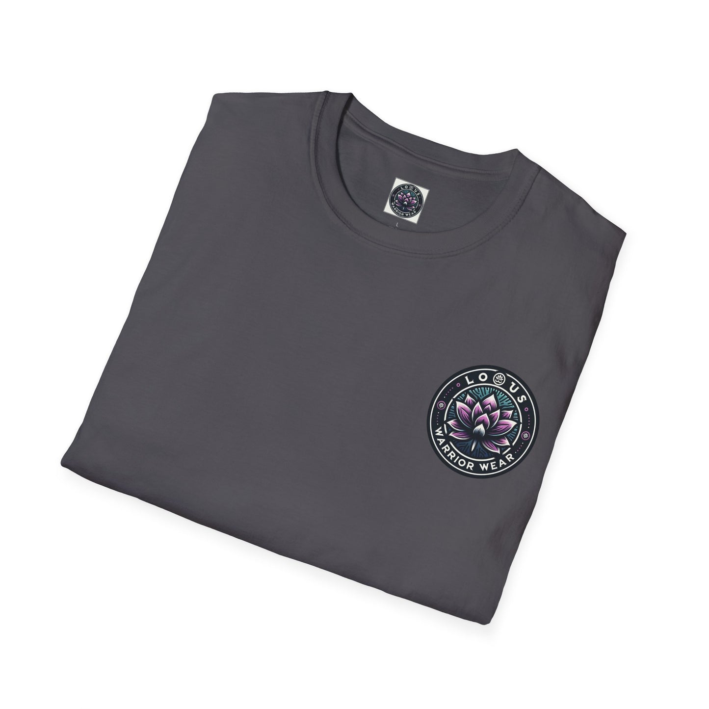Lotus Warrior Wear logo T-shirt for women in martial arts, empowering casual apparel showcasing strength, resilience, and sisterhood. Perfect for fighters and martial arts enthusiasts.