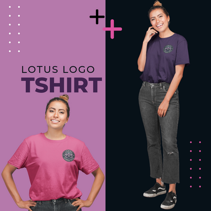 Lotus Warrior Wear logo T-shirt for women in martial arts, empowering casual apparel showcasing strength, resilience, and sisterhood. Perfect for fighters and martial arts enthusiasts.
