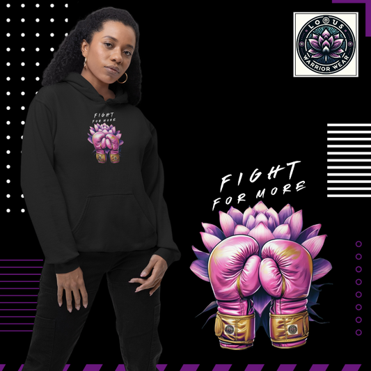 Fight Like a Lotus Hoodie — Floral Boxing Gloves Motivational Sweatshirt