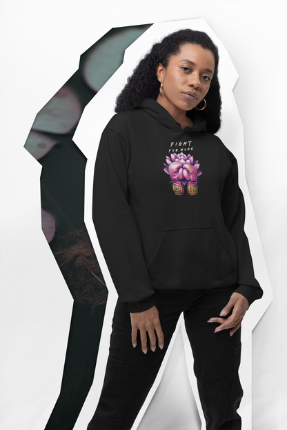 Fight Like a Lotus Hoodie — Floral Boxing Gloves Motivational Sweatshirt